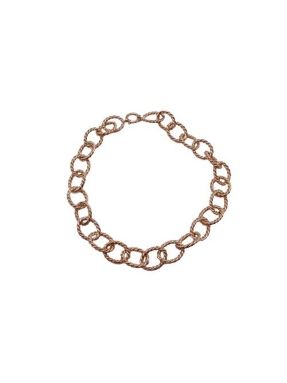 OT Sterling Silver 925 Gold Tone Overlay Chain Necklace Chunky Link Jewelry